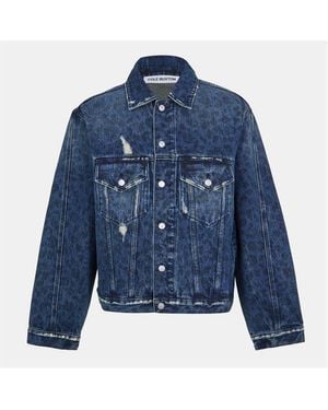 Cole Buxton Junior Print Denim Jacket - Blue