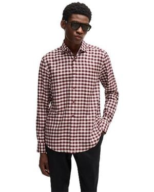 BOSS C Hal Spread Long Sleeve Oxford Shirt - Red