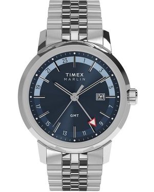 Timex Marlin Analogue Quartz Watch - Metallic