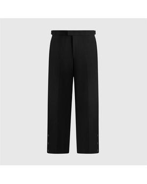 Manière De Voir Boris Relaxed Fit Tailored Button Cuff Trousers - Black