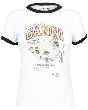 Ganni Basic Cotton Jersey T-Shirt - White