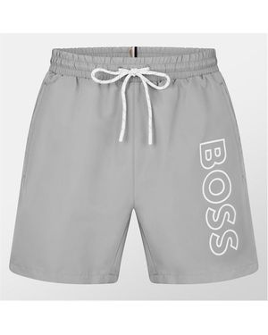 BOSS Swim Shorts With Logo Detail (Stormfish) - Grey
