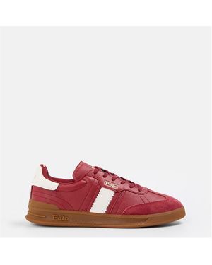 Polo Ralph Lauren Leather Court Trainers - Red