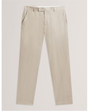 Ted Baker Slim Fit Trousers - Natural