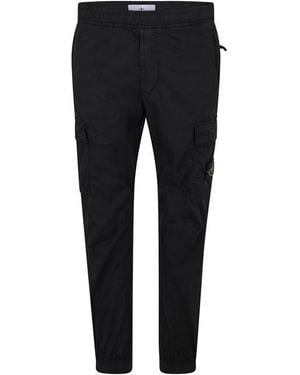 Stone Island Tela Cargo Trousers - Black