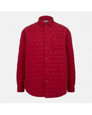 Off-White c/o Virgil Abloh Off Solid Patterned Quilted Overshirt - Red