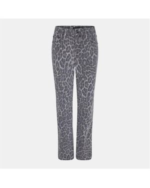 GOOD AMERICAN Icon Straight Leg Jeans - Grey