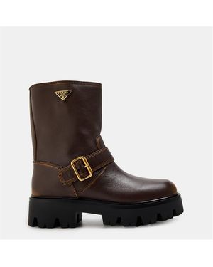 Prada Biker Boots - Brown