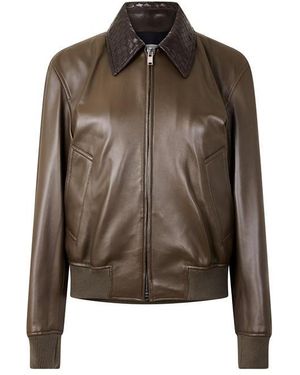 Bottega Veneta Bv Leather Jacket Ld63 - Brown