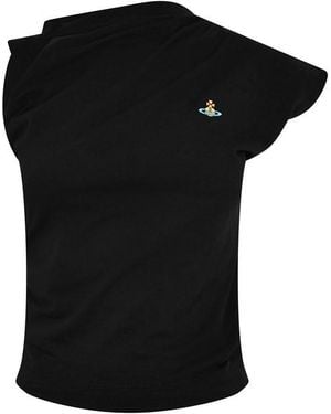 Vivienne Westwood Logo Cotton Hebo Top T-Shirt - Black