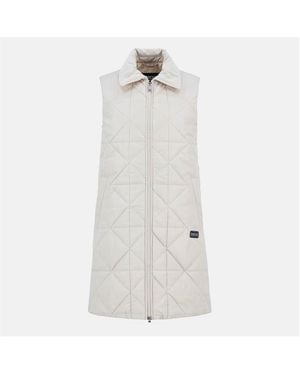 Barbour Reno Quilted Faux-Velvet Collar Gilet - White