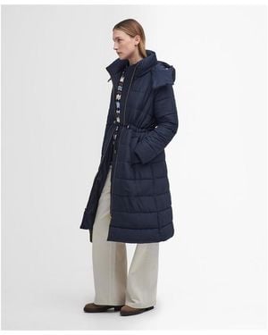 Barbour Mannue Longline Quilted Jacket - Blue