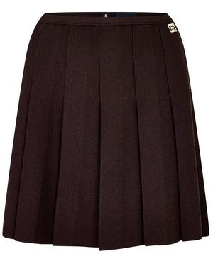 Givenchy Pleated Mini Skirt - Brown