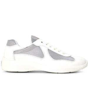 Prada America's Cup Patent Leather & Technical Fabric Trainers - White