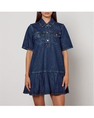 Ganni Denim Mini Dress - Blue