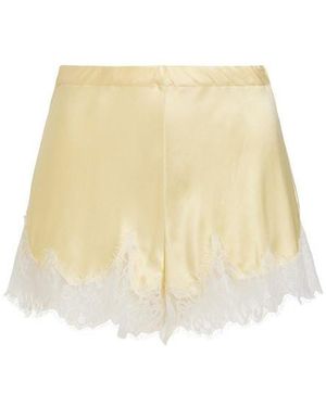 Bardot Lace Trim Woven Tracksuit Shorts - Natural
