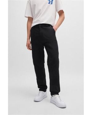 HUGO Tapered-Fit Trousers - Black