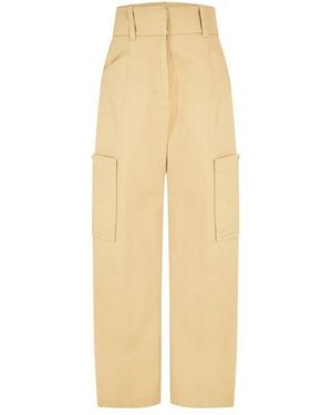 BOSS Telara W Straight Leg Trousers - Natural