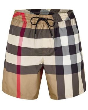 Burberry Check Swim Shorts - Brown