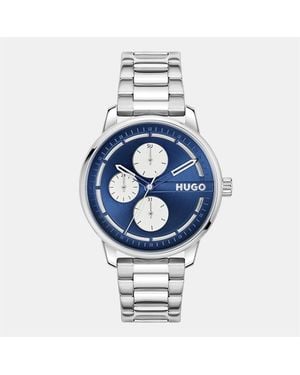 HUGO Gents #Stamp Multi Stainless Steel Bracelet Watch - Metallic