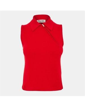 Miu Miu Crew Neck Jumper - Red