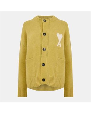 Ami Paris Adc Cardigan - Yellow