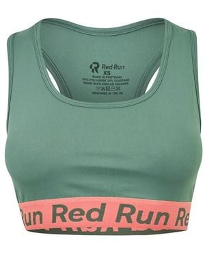 Red Run Sports Bra Top - Green