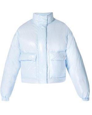 Sweaty Betty Snowfall High Shine Cropped Water Resistant Primaloft Long Sleeve Ski Jacket - Blue