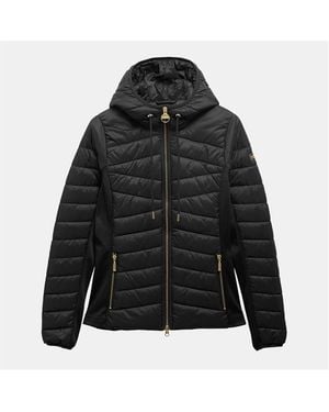 Barbour Grid Lock Water Resistant Long Sleeve Short Puffer Jacket - Blue