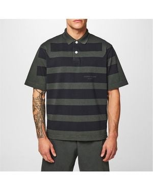 Stone Island Marina Striped Polo Shirt - Black