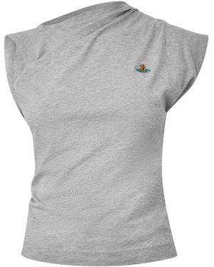 Vivienne Westwood Logo Cotton Hebo Top T-Shirt - Grey