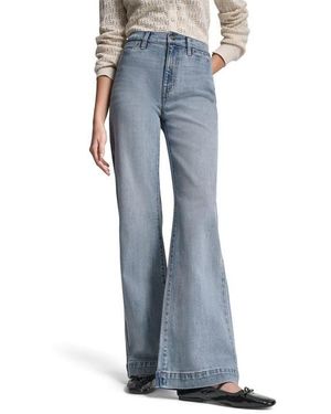 DKNY Jeans High Rise Relaxed Flare W/ Welt Pockets - Blue