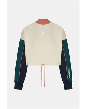 Red Run Cropped Jumper - White