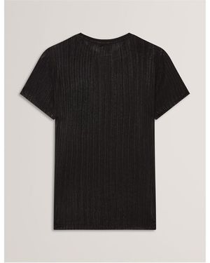 Ted Baker Metallic Slim Fit T-Shirt - Black