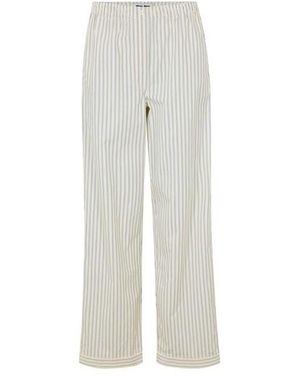Miu Miu Stripe Pyjama Straight Leg Trousers - Grey