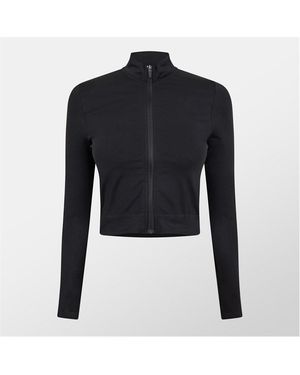 Represent Seamless Zip Long Sleeve Full Zip Performance Running Jacket - Blue