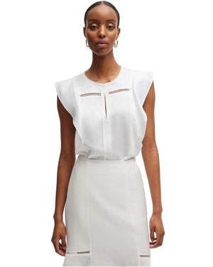 BOSS Bileina Short-Sleeve Blouse - White
