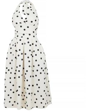 AX Paris And Polka Dot Tie Halter Neck Midi Dress - White
