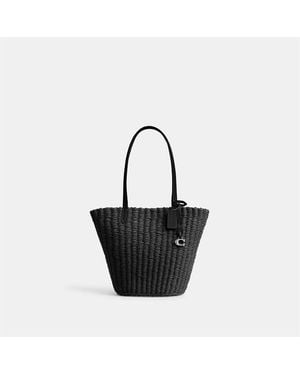 COACH S Straw Tote - Black