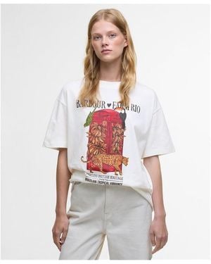 BARBOUR X FARM RIO X Farm Rio Maria Clara T-Shirt - White