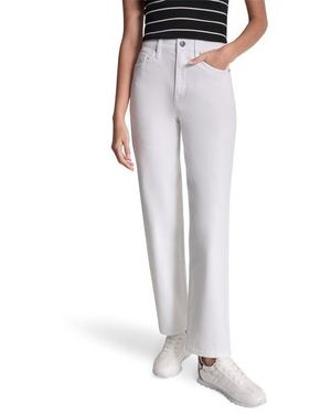 DKNY Jeans Hi Rise Classic Straight Denim Jeans - White