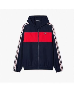 Lacoste Colour Block Logo Stripe Tennis Jacket - Blue