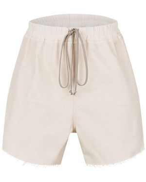 Rick Owens Boxer Fleece Jogger Shorts - Natural
