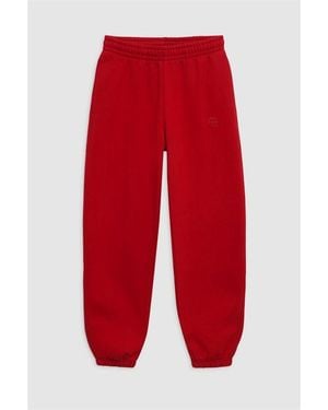 Anine Bing Karter Closed Hem Fleece Joggers - Red