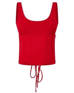Mars the Label Sandra Scoop Vest Corset Top - Red