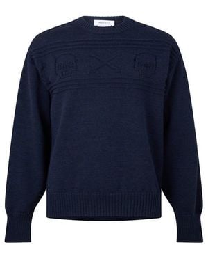 McQueen Alex Skull Knit Sn63 - Blue