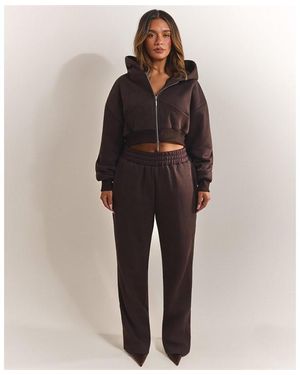 Mars the Label Classics Cropped Zip Hoodie - Brown