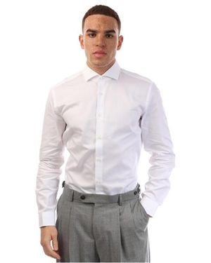 BOSS Long Sleeve Oxford Shirt - White
