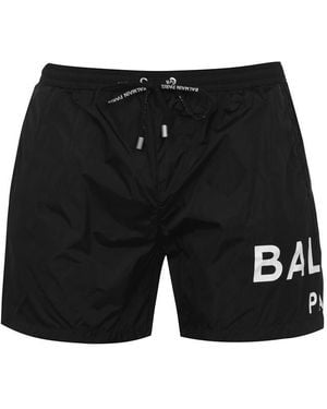Balmain Logo Swim Shorts - Black