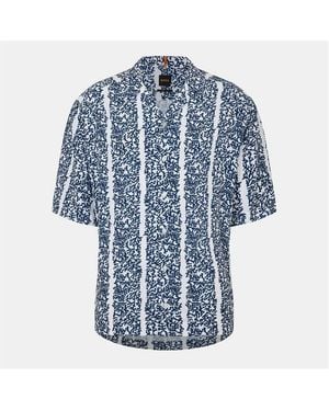 BOSS Lapisy Long Sleeve Oxford Shirt - Blue